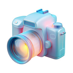 3D camera flash icon isolated on transparent background