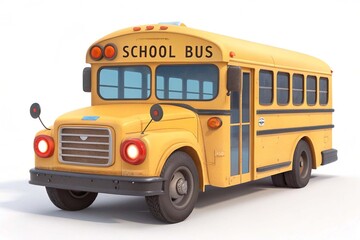 Realistic school bus yellow usa vehicle
