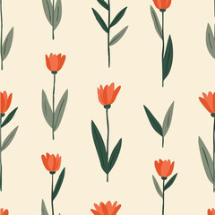 Minimalist_Vertical_Red_Flower_Seamless_Pattern