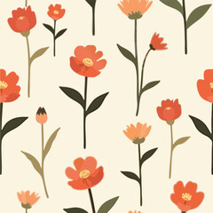 seamless pattern with poppies