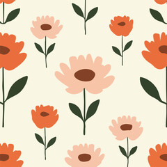 OrangePeachFloralSeamlessPattern