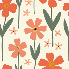 OrangePeachFloralSeamlessPatternArt