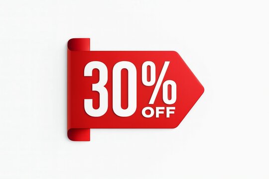 Discount offer tag with 30 percent off