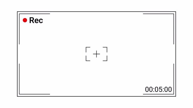 Video camera recorder screen overlay on a transparent background, Recording camera screen interface with alpha channel, Camera recording screen overlay preview in 4k.
