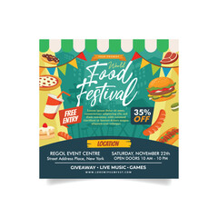Food Festival With Illustration and Elements