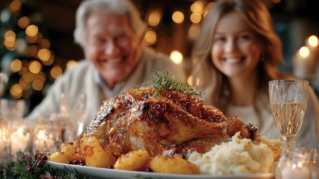 Christmas Family Feast Warm Moment