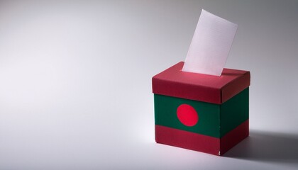 Fototapeta premium Bangladesh voting box on white background; free space for text