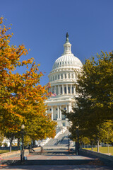 US Capitol Building in Washington, DC, in autumn foliage - The Capitol is among the most architecturally impressive and symbolically important buildings in the world. © Orhan Çam