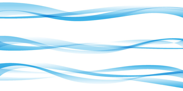 Abstract vector background, transparent waved lines for brochure, website, flyer design. Blue smoke wave.