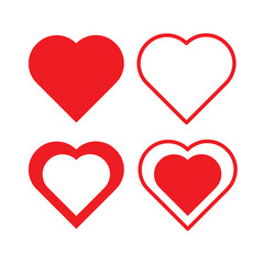 Heart vector icons. Set of love symbols isolated.