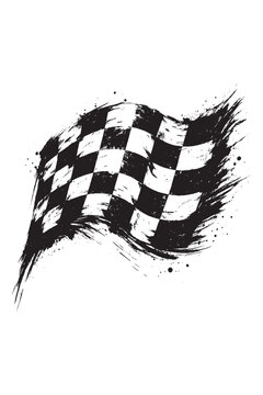 checkered flag vector with white background