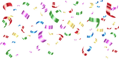 Realistic colorful confetti background