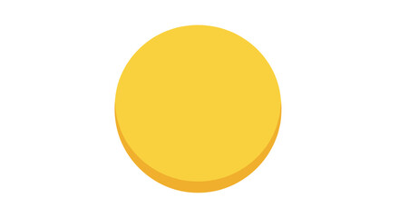 Yellow sponge disk isolated on a white background, showcasing a simple and clean design with vibrant color and smooth texture