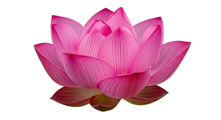 Beautiful Fresh Pink Lotus Water Lily Blooming isolated PNG with Transparent Background