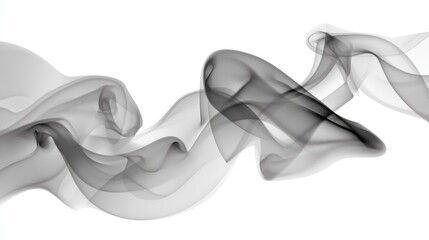 Ethereal Smoke: An abstract composition featuring swirling patterns of elegant smoke, rendered in shades of gray, evokes a sense of transience, mystery, and dynamic movement.