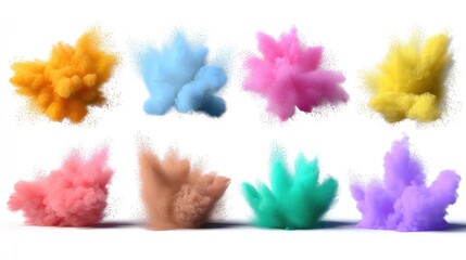 Explosive Hue Display: A vibrant display of colorful cloud-like bursts, showcasing an array of shades that burst with energy and dynamism.