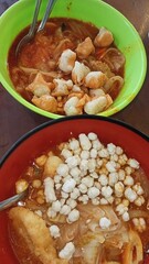 lentil soup with vegetables (seblak Indonesian food)