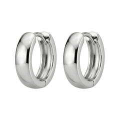 Silver Huggie Hoop Earrings Jewelry Pair