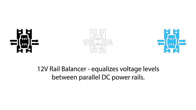 12v rail balancer icon for equalizing voltage levels