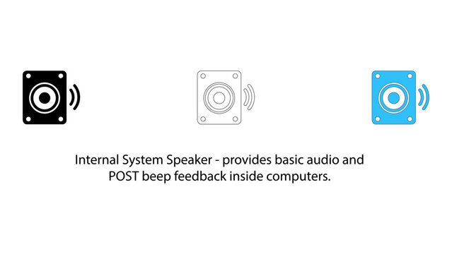 Internal system speaker providing basic audio and post beep feedback