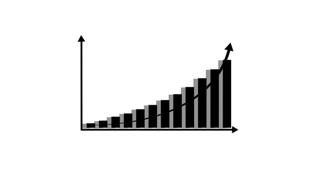 Business target growth of new year concept 2020. trending bar chart and arrow pointing for business success plan. Finance, Bar graph going up, new year business background.