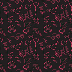 vector seamless pattern with valentine 's day elements