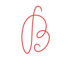 English Letter B line illustration art