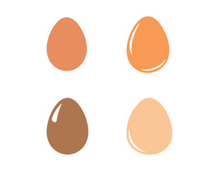 Icon in egg color. Colorful chicken egg. Vector isolated on white.