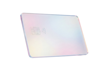 Holographic credit card blank template. Modern banking payment method.