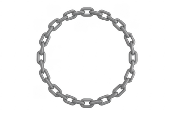 Metal chain circle links metalwork isolated on a transparent background