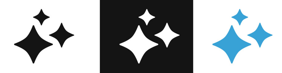 Generative AI logo icon magic sparkle stars symbol , Artificial intelligence sign. Vector ai generated icon blue logo © SamArt