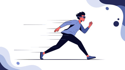 Obraz premium Fast running person in motion with dynamic speed effect and modern design