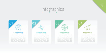 Infographic 4 options design elements for your business data. Vector Illustration.