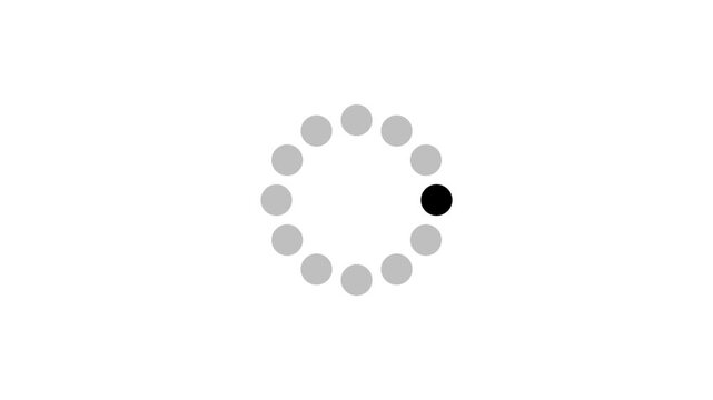dots spinning animation Loading wheel animation - Animated spinning load icon with alpha layer transparent background. downloading process icon. Loading loading wheel animation - Animated