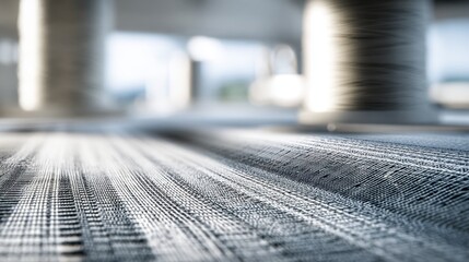 Focused view on a UVprotective smart textile fabric sensor measuring sun exposure showing intricate textile details in the foreground with a blurred background