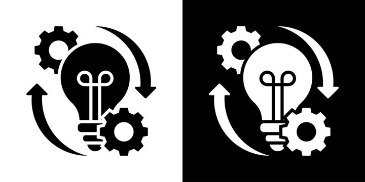Innovation Icon Set Vector Collection Isolated In Black And White