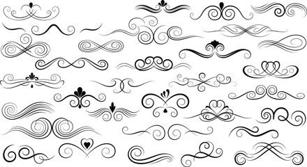A collection of elegant and vintage decorative swirls and flourishes for design