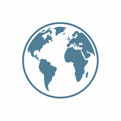 Fototapeta premium Vector illustration of a stylized Earth globe outline, representing global connection and the planet's geography