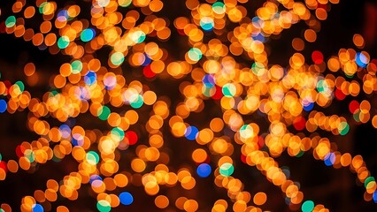 Colorful christmas lights in the dark background