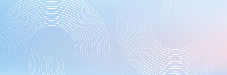 Abstract circle lines on light blue background. Geometric stripe line art design for poster, brochure, cover, website, header, web banner, presentation.