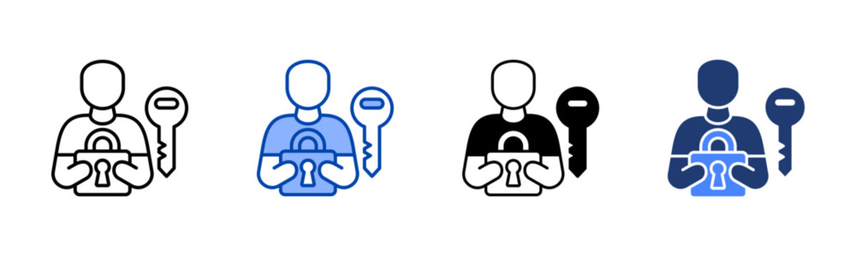 Authentication icon set multiple style collection