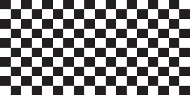 Black and white chess pattern. Checkerboard seamless vector illustration. Abstract checkered checkerboard for game. Grid geometric square shape. Race flag.