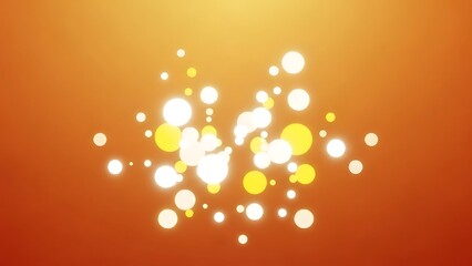 Bright white and yellow circles on orange background