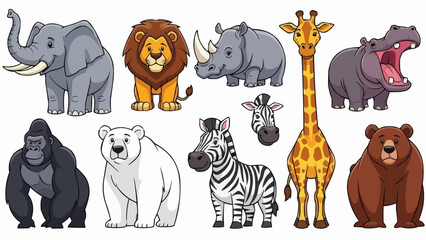 Collection of Various Wild Animals Illustrations. © Adol
