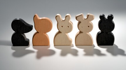 Playful wooden animal figures for creative child development and educational play