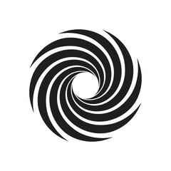 🌀 Abstract Black and White Circular Spiral Swirl Design Element
