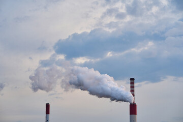 Chimney of Industrial power plant Kostolac in Serbia