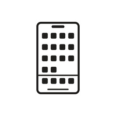 Solid App Grid Menu on Smartphone Display