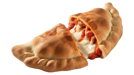 Delicious Grilled Ham and Cheese Sandwich with Melted Dairy Slices on Toasted Golden Sourdough Bread Isolated on White