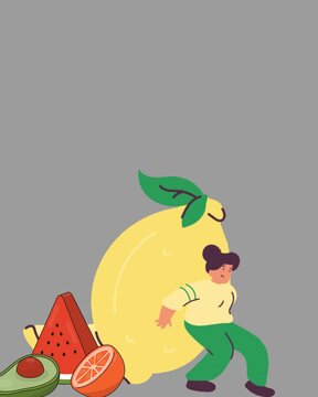 A girl holding a lemon